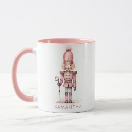 Roze Notenkraker Minimalistisch Whimsical Mok (Links)