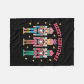 Roze Notenkraker Squad Roze Kerstballet Xmas W Fleece Deken (Voorkant (Horizontaal))