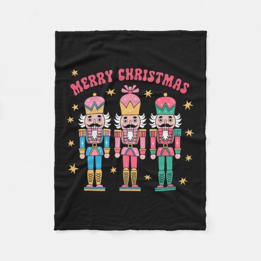 Roze Notenkraker Squad Roze Kerstballet Xmas W Fleece Deken (Voorkant)