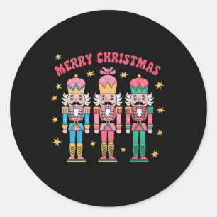 Roze Notenkraker Squad Roze Kerstballet Xmas W Ronde Sticker