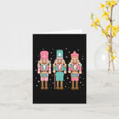  roze Notenkraker Squad Roze Kerstmis Vrouwen Kaart (Gele Bloem)