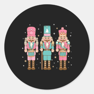  roze Notenkraker Squad Roze Kerstmis Vrouwen Ronde Sticker