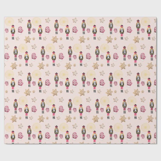 Roze Notenkraker Sugar Land Waterverf Cadeaupapier (Vlak)