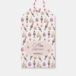 Roze Notenkraker Sugar Land Waterverf Persoonlijk Cadeaulabel