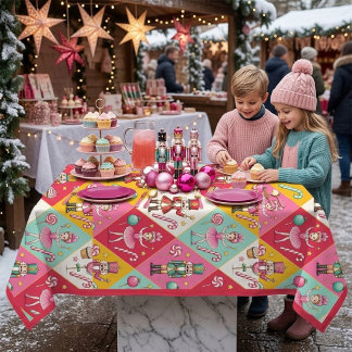 Roze Notenkraker & Suikerpruimfee Candyland Tafelkleed