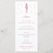 Roze Notenkraker Suikerstokken Kerst Baby Shower Menu (Voorkant)