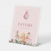 Roze Notenkraker Verjaardagsfeestje Favorieten Reclamebord Met Voetstuk (Voorkant)