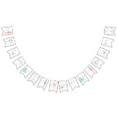 Roze notenkraker vrolijk kerstbanner bunting vlaggetjes (Alle)