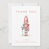  roze Notenkraker Waterverf Kerstmis Bedankkaart (Voorkant)