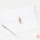  roze Notenkraker Waterverf Minimal Modern Ronde Sticker (Envelop)