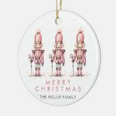  roze Notenkraker Waterverf Minimalistisch Keramisch Ornament (Links)