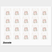 Roze Notenkraker Winter Onederland 1e Verjaardag Vierkante Sticker (Vel)