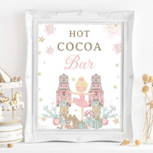 Roze Notenkraker Winter Onederland Hot Cocoa Bar Poster
