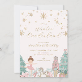 Roze Notenkraker Winter Onederland Verjaardagsuitn Kaart
