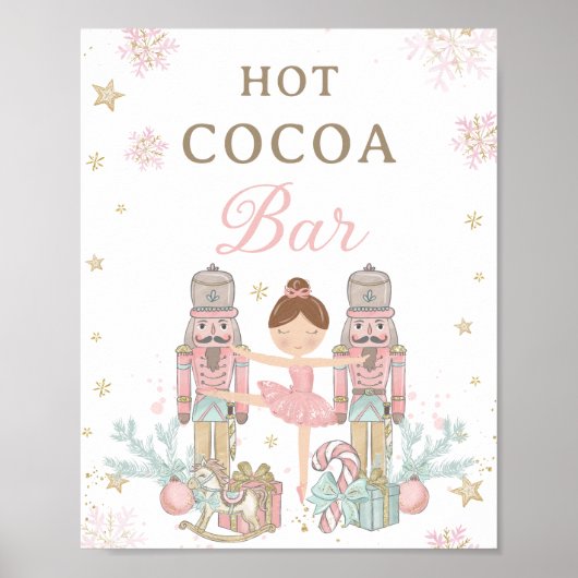 Roze Notenkraker Winter Onederland Warme Chocolade Poster (Voorkant)