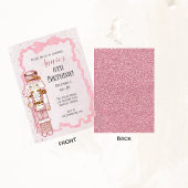 Roze Notenkraker Winter Verjaardag Party uitnodigi Kaart