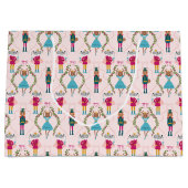 Roze notenkrakerdieren patroon groot cadeauzakje (Voorkant)