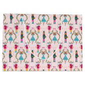 Roze notenkrakerdieren patroon groot cadeauzakje (Achterkant)