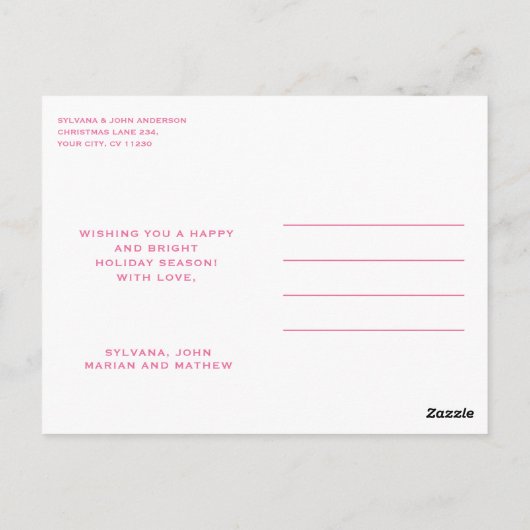 ROZE NOTENKRAKERS KERSTMIS BRIEFKAART (Achterkant)