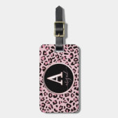 Roze notiard Print Letter A Bagagelabel (Voorkant verticaal)