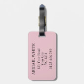 Roze notiard Print Letter A Bagagelabel (Achterkant verticaal)