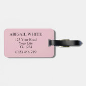 Roze notiard Print Letter A Bagagelabel (Achterkant horizontaal)