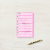 Roze notitie Eenvoudig weekblad na IT Post-it® Notes (Op bureau)
