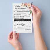 Roze notitie voor een paar bruiloft-ontvangstkaart flyer (Hand)