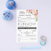 Roze notitie voor een paar bruiloft-ontvangstkaart flyer (Enkel)