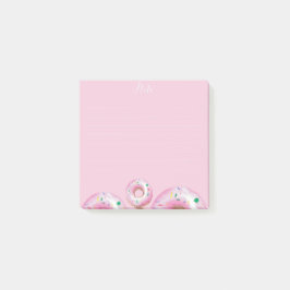 roze notitieblad met waterverf donuts post-it® notes