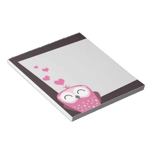 Roze Notitieblok en liefdesharten (Schuin)