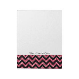 Roze Notitieblok Glitter Chevron