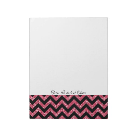 Roze Notitieblok Glitter Chevron (Linkerzijde)