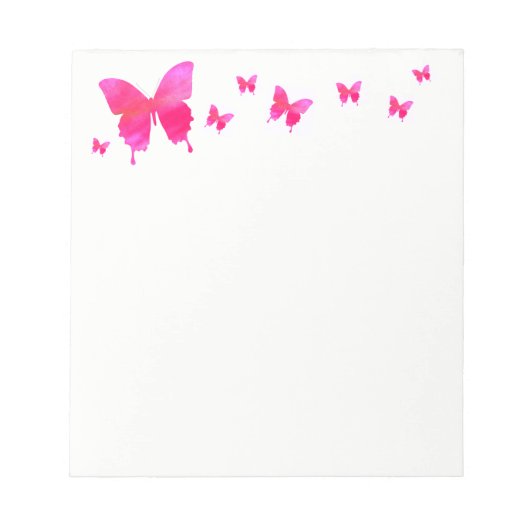 Roze Notitieblok van Butterfly (Voorkant)