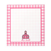 Roze Notitieblok van de leraar Gingham (Voorkant)