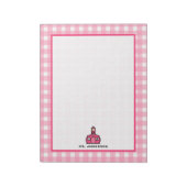 Roze Notitieblok van de leraar Gingham (Linkerzijde)