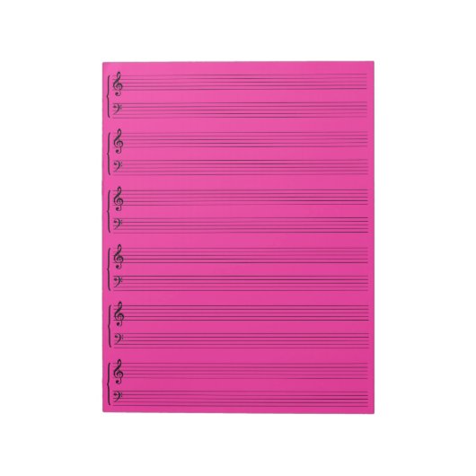 Roze notitieblok voor muziekvel (Linkerzijde)