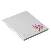 Roze notitieblok voor vlinders (Schuin)