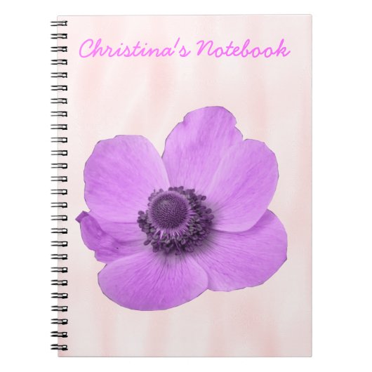 Roze  Notitieboek Anemon (Voorkant)