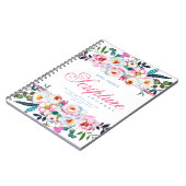  Roze Notitieboek met de Floral Named Scripting (Linkerzijde)