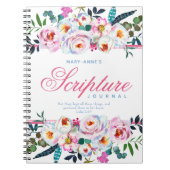 Roze Notitieboek met de Floral Named Scripting (Voorkant)