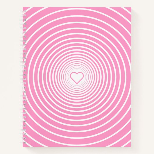 Roze Notitieboek met hart - Kies kleuren (Voorkant)