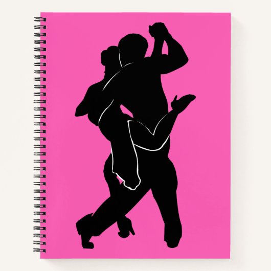 Roze Notitieboek met Tango Dancer Couple (Voorkant)