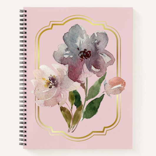 Roze Notitieboek van Floral (Voorkant)
