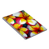 Roze notitieboek van Frangipani-bloem (Rechterzijde)