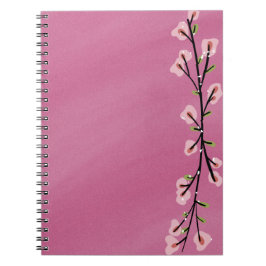 Roze notitieboekje met bloemaccent – Schattige est Notitieboek