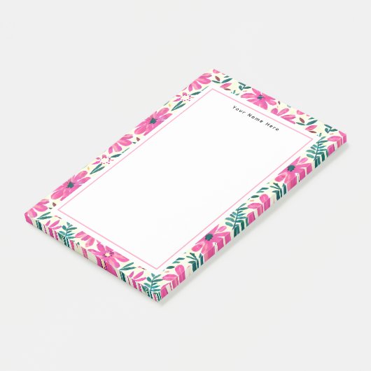 Roze notities van het flessenpatroon post-it® notes (Schuin)
