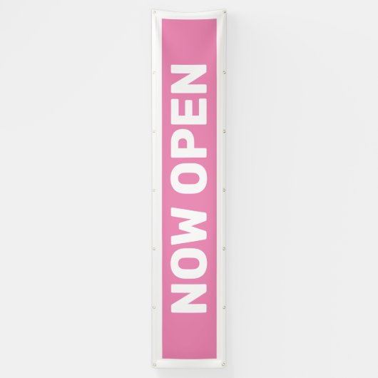 Roze nu open banner (Verticaal)