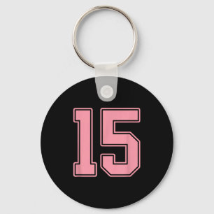 Roze nummer 15 jersey speler uniform #15  sleutelhanger