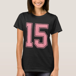 Roze nummer 15 Jersey Speler Uniform #15 T-shirt
